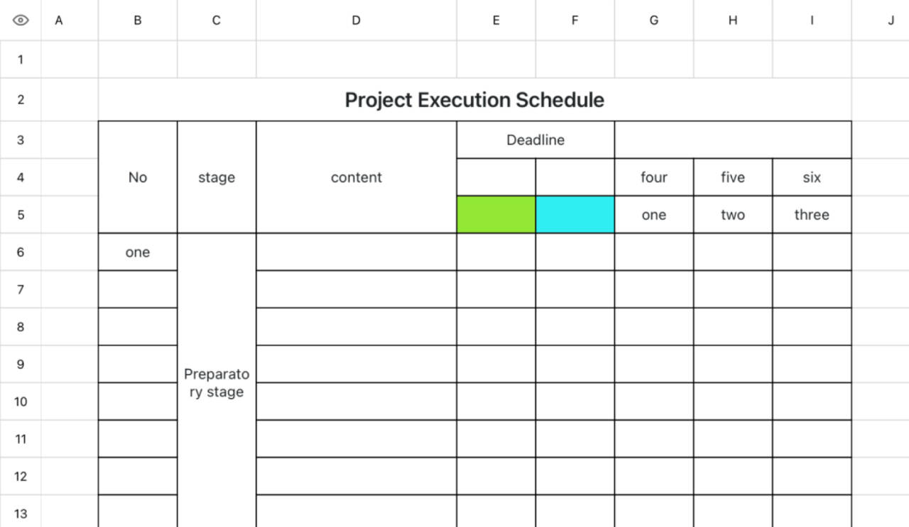 Project execution schedule 1